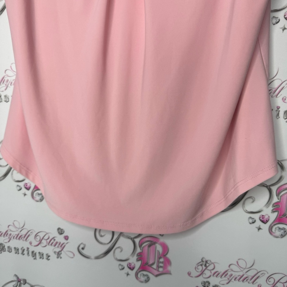 Melanie Lyne top tank pink twist front design luxury formal shirt  stretchy - Picture 5 of 8